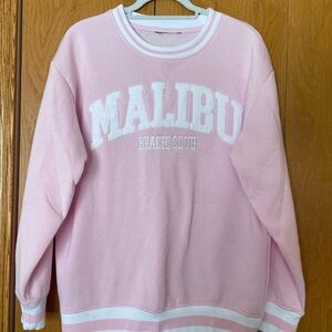 Malibu Pink/white sweatshirt size L